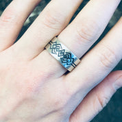 Vintage Silver Ring, Band Ring, Thick Band Ring, Tribal Design Ring, Vintage Jewelry, Geometric Design, Statement Jewelry, Silver Band, 925