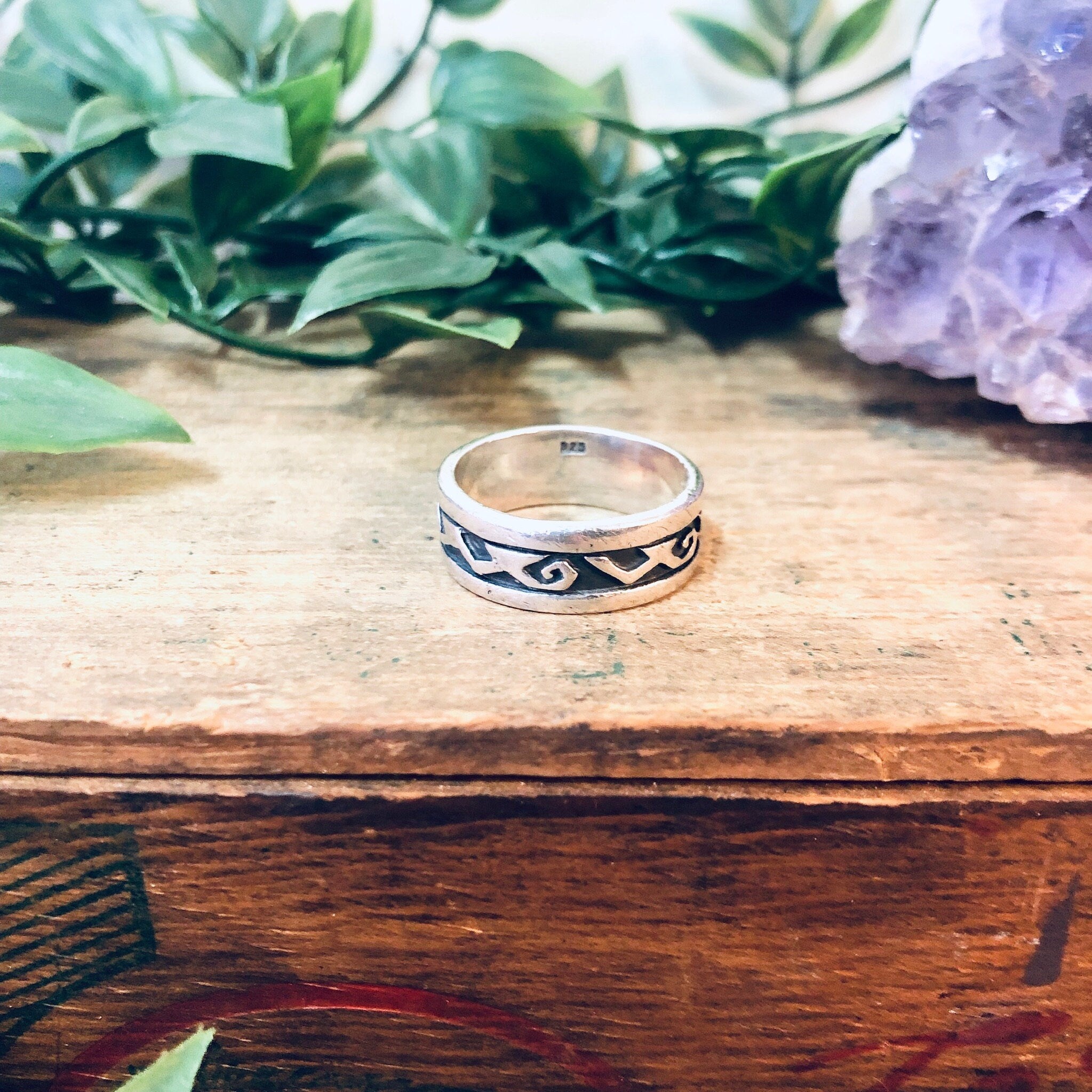 Vintage Silver Ring, Band Ring, Tribal Jewelry, Vintage Jewelry, Tribal Design, Skinny Band Ring, Unique Jewelry, Simple Jewelry, 925 Band