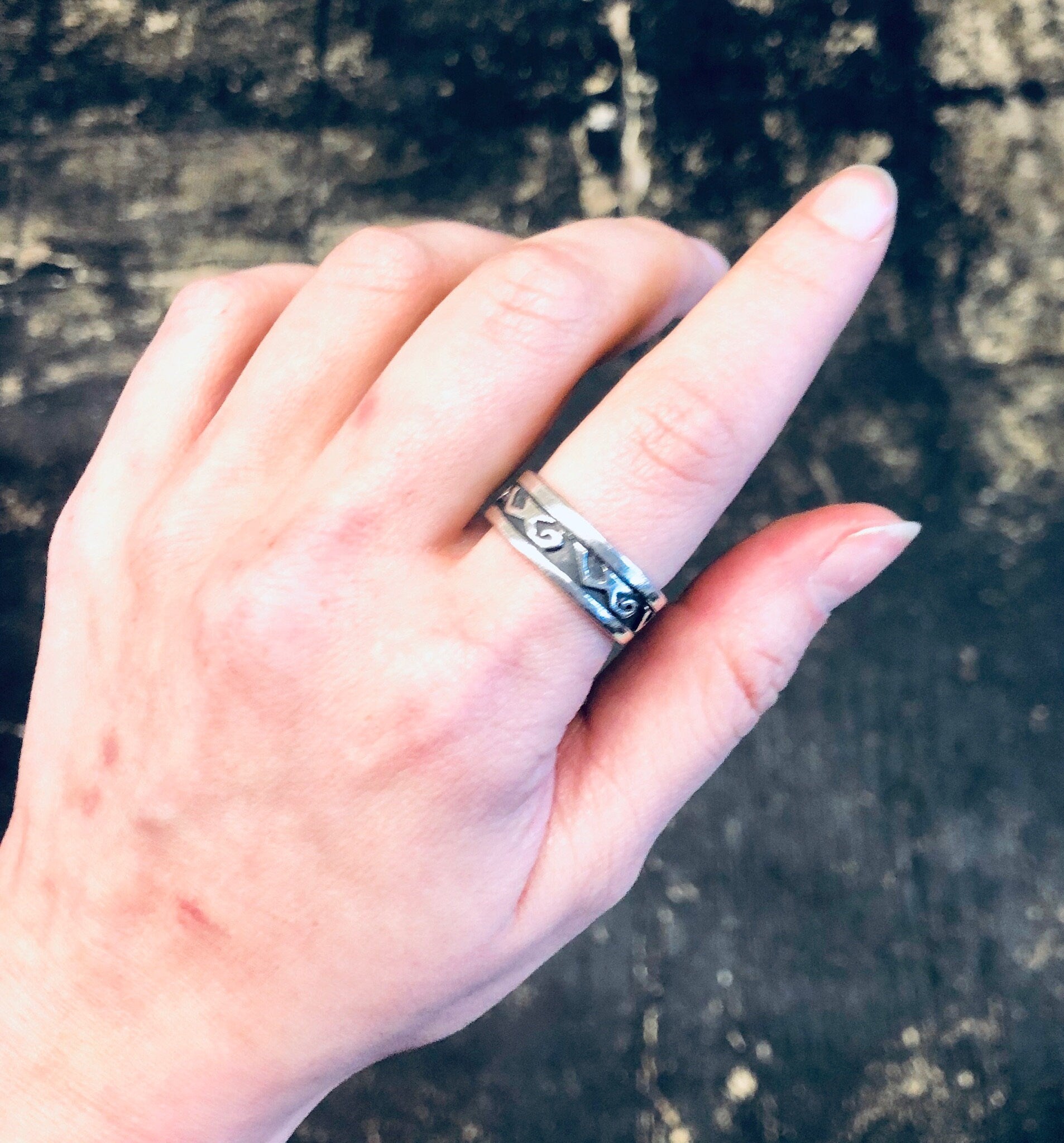Vintage Silver Ring, Band Ring, Tribal Jewelry, Vintage Jewelry, Tribal Design, Skinny Band Ring, Unique Jewelry, Simple Jewelry, 925 Band