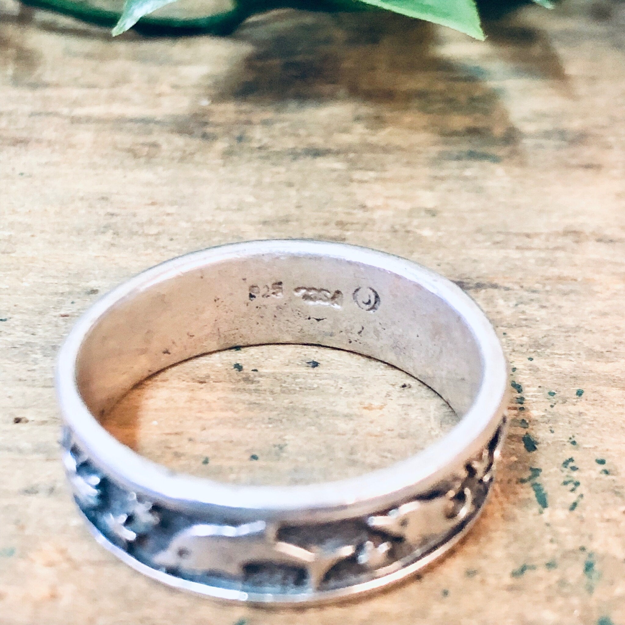 Vintage Silver Ring, Silver Band Ring, Aquatic Ring, Dolphin Ring, Sun Jewelry, Ocean Jewelry, Vintage Jewelry, Thumb Ring, Skinny Band Ring