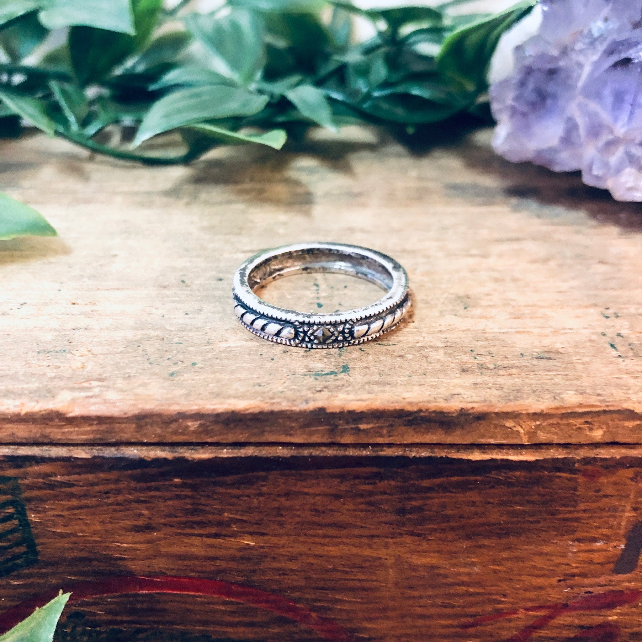 Vintage Silver Ring, Silver Band Ring, Skinny Band, Marcasite Ring, Vintage Jewelry, Wedding Band, Wedding Jewelry, Simple Jewelry, 925 Ring