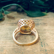 Vintage Gold Ring, Diamond Ring, Yellow Topaz Ring, 18K Gold Ring, Yellow Gold Ring, Vintage Jewelry, Diamond Jewelry, Engagement Ring, Gold