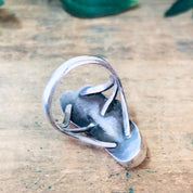 Vintage Silver Ring, Turquoise Ring, Coral Ring, Southwestern Jewelry, Pink Ring, Vintage Jewelry, Blue and Red, Bohemian Ring, Boho Style