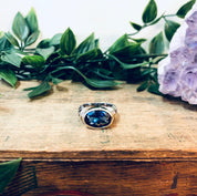 Vintage Silver Ring, Blue Gemstone, Blue Jewelry, Blue and Silver, Statement Jewelry, Sparkly Ring, Unique Jewelry, Vintage Jewelry, 925