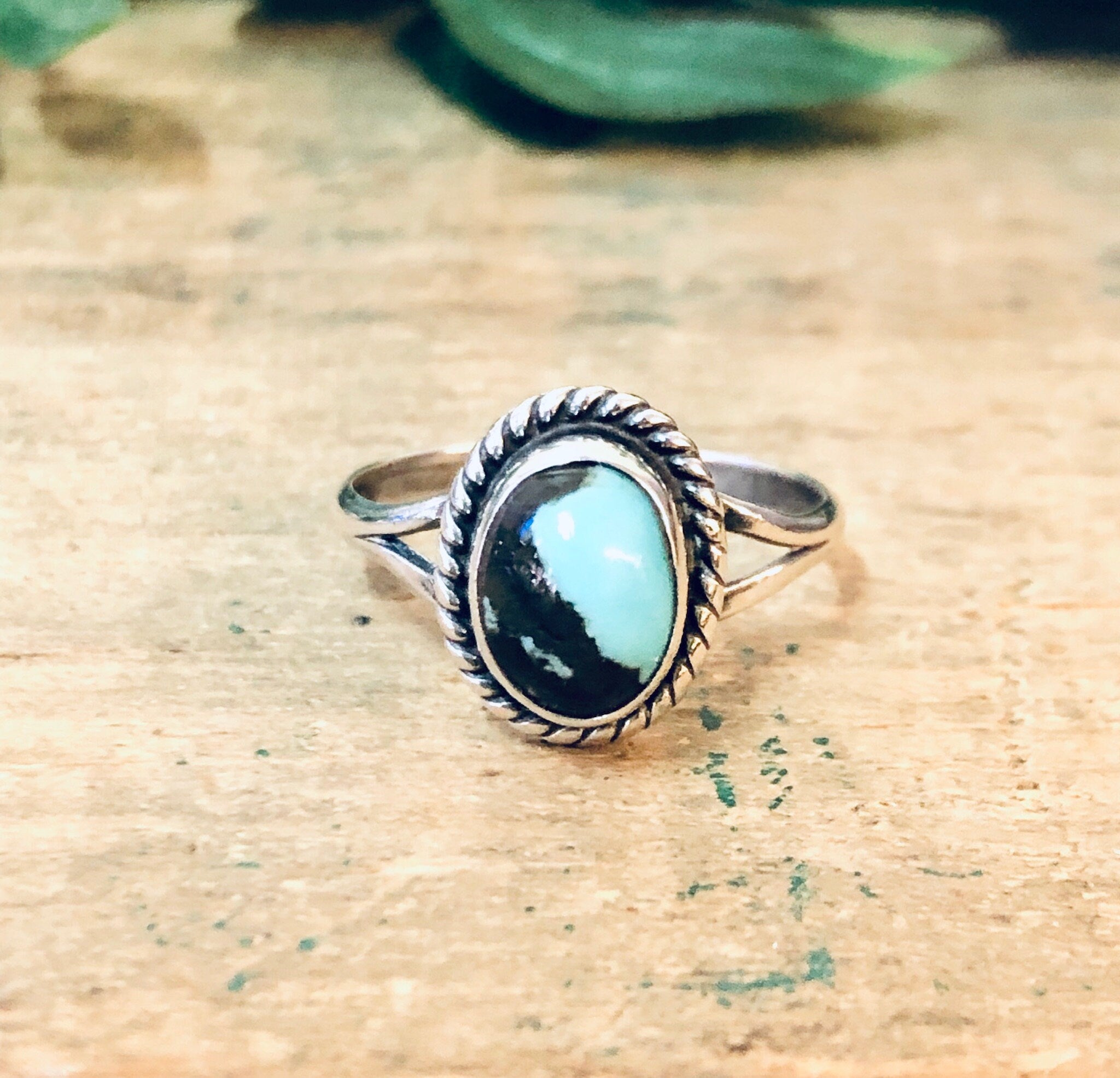 Vintage Silver Ring, Blue Stone, Brown Stone, Cabochon Ring, Simple Jewelry, Southwestern Ring, Vintage Jewelry, Unique Gemstone, 925 Ring