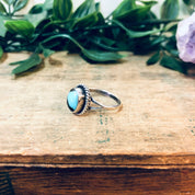 Vintage Silver Ring, Blue Stone, Brown Stone, Cabochon Ring, Simple Jewelry, Southwestern Ring, Vintage Jewelry, Unique Gemstone, 925 Ring