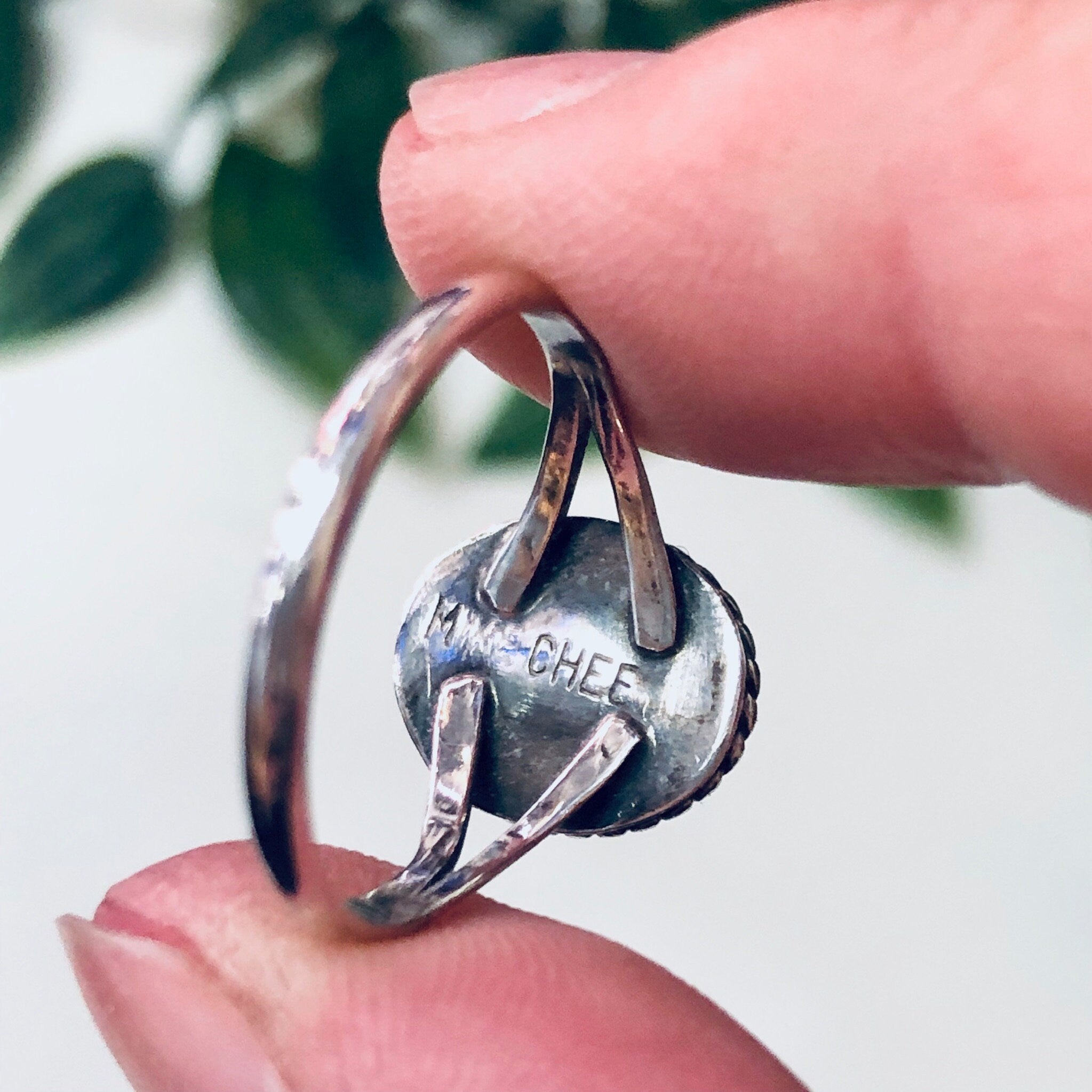 Vintage Silver Ring, Blue Stone, Brown Stone, Cabochon Ring, Simple Jewelry, Southwestern Ring, Vintage Jewelry, Unique Gemstone, 925 Ring