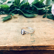 Vintage Silver Ring, Yin Yang Ring, 90s Style Jewelry, 90s Child, Symbol Ring, Black and White, Small Ring, Stacking Ring, Thin Band, 925