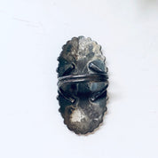 Southwestern Ring, Turquoise Ring, Blue Jewelry, Southwestern Style, Statement Jewelry, Long Ring, Blue and Silver, Vintage Silver Ring, 925