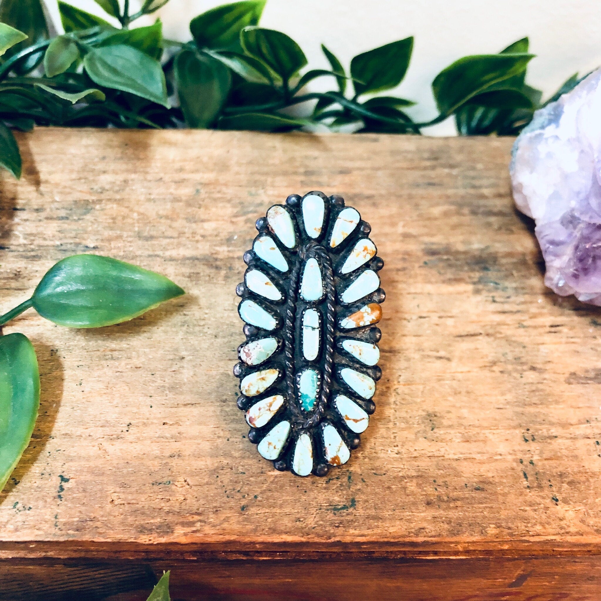 Southwestern Ring, Turquoise Ring, Blue Jewelry, Southwestern Style, Statement Jewelry, Long Ring, Blue and Silver, Vintage Silver Ring, 925