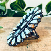 Southwestern Ring, Turquoise Ring, Blue Jewelry, Southwestern Style, Statement Jewelry, Long Ring, Blue and Silver, Vintage Silver Ring, 925