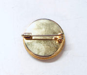 Vintage Millefiori Pin, Vintage Brooch, Small Pin, Round Pin, Vintage Jewelry, Mosaic Jewelry, Yellow, Flower Pin, Blue, Red, Roses, Brooch