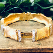 Vintage Bracelet, Gold Toned Bracelet, Joseph Mazer Bracelet, Joseph Mazer Jewelry, Vintage Jewelry, Rhinestone Bracelet, Bangle Bracelet