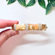Vintage Bracelet, Gold Toned Bracelet, Joseph Mazer Bracelet, Joseph Mazer Jewelry, Vintage Jewelry, Rhinestone Bracelet, Bangle Bracelet