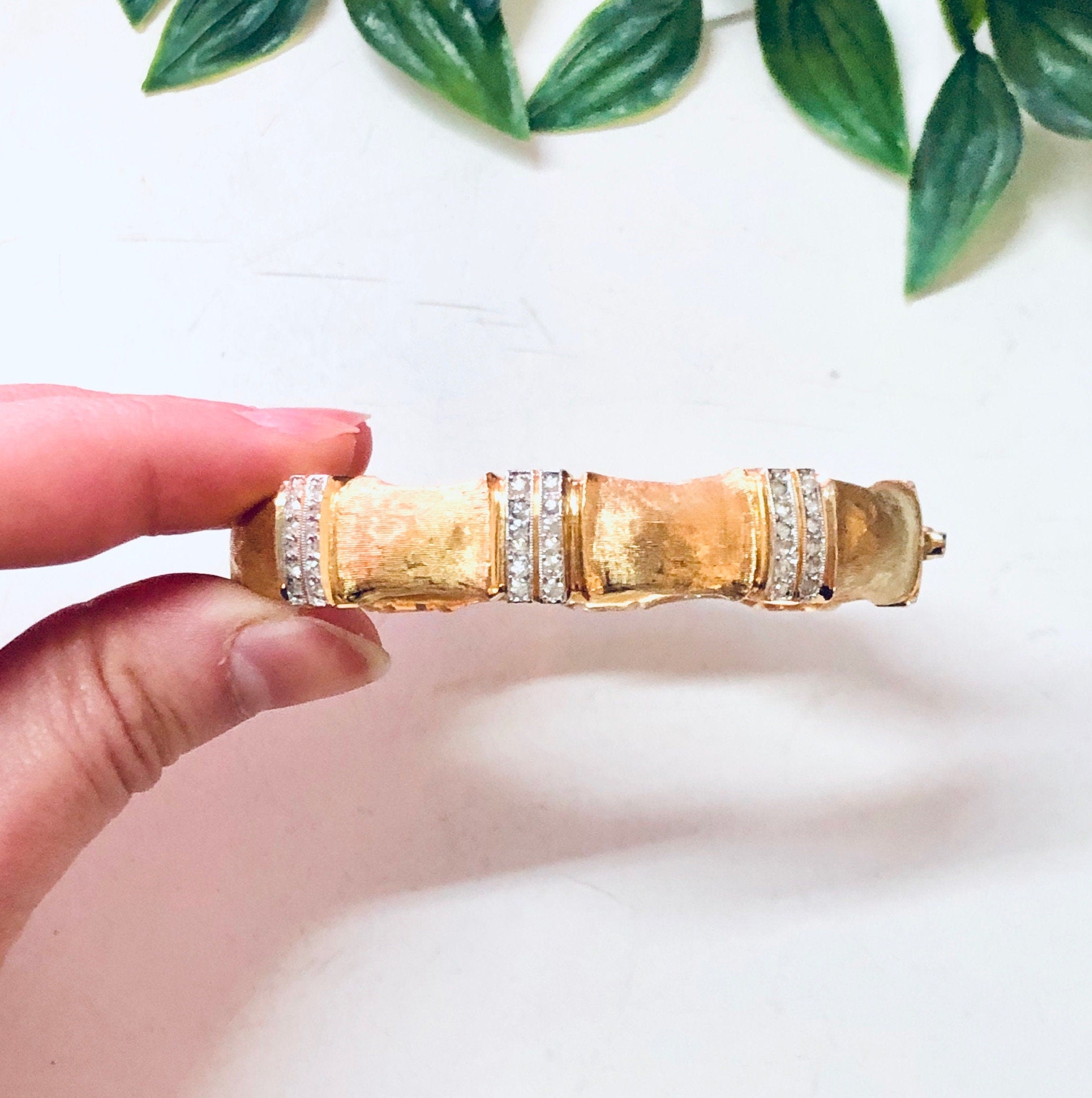Vintage Bracelet, Gold Toned Bracelet, Joseph Mazer Bracelet, Joseph Mazer Jewelry, Vintage Jewelry, Rhinestone Bracelet, Bangle Bracelet