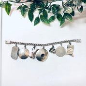 Vintage Charm Bracelet, Charm Bracelet, Mexican Inspired Bracelet, Sombrero Bracelet, Concho Bracelet, Silver Charm Bracelet, Souvenir, 925