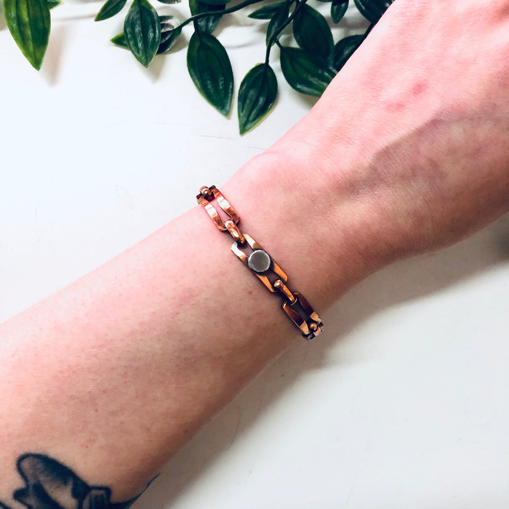 Vintage Bracelet, Copper Bracelet, Link Bracelet, Vintage Jewelry, Industrial Style, Unique Jewelry, Copper Jewelry, Chain Bracelet, Copper