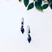 Vintage Silver Earrings, Lapis Lazuli Earrings, Blue Lapis, Dangle Earrings, Blue and Silver, Unique Jewelry, Pierced Ears, Lapis Earrings