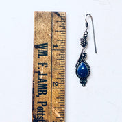Vintage Silver Earrings, Lapis Lazuli Earrings, Blue Lapis, Dangle Earrings, Blue and Silver, Unique Jewelry, Pierced Ears, Lapis Earrings