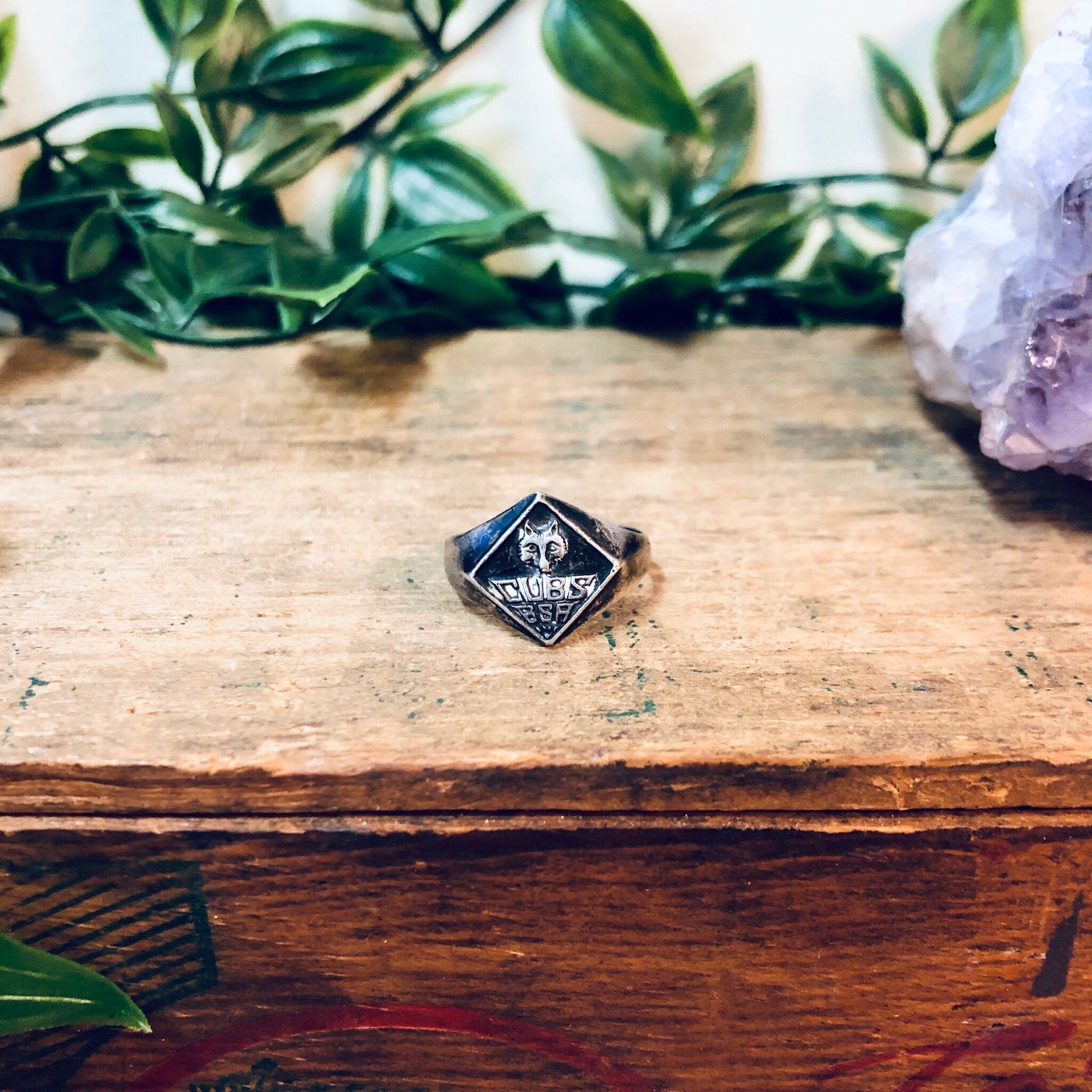 Vintage Cub Scout Ring, Silver Cub Scout Ring, Vintage Silver Ring, Boy Scout Ring, Vintage Jewelry, Collectible Jewelry, Cubs Ring, 925