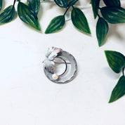 Vintage Brooch, Silver Brooch, Vintage Pin, Leaf Brooch, Vintage Jewelry, Small Pin, Pearl Jewelry, Cut out Brooch, 925 Silver, Pin, Brooch