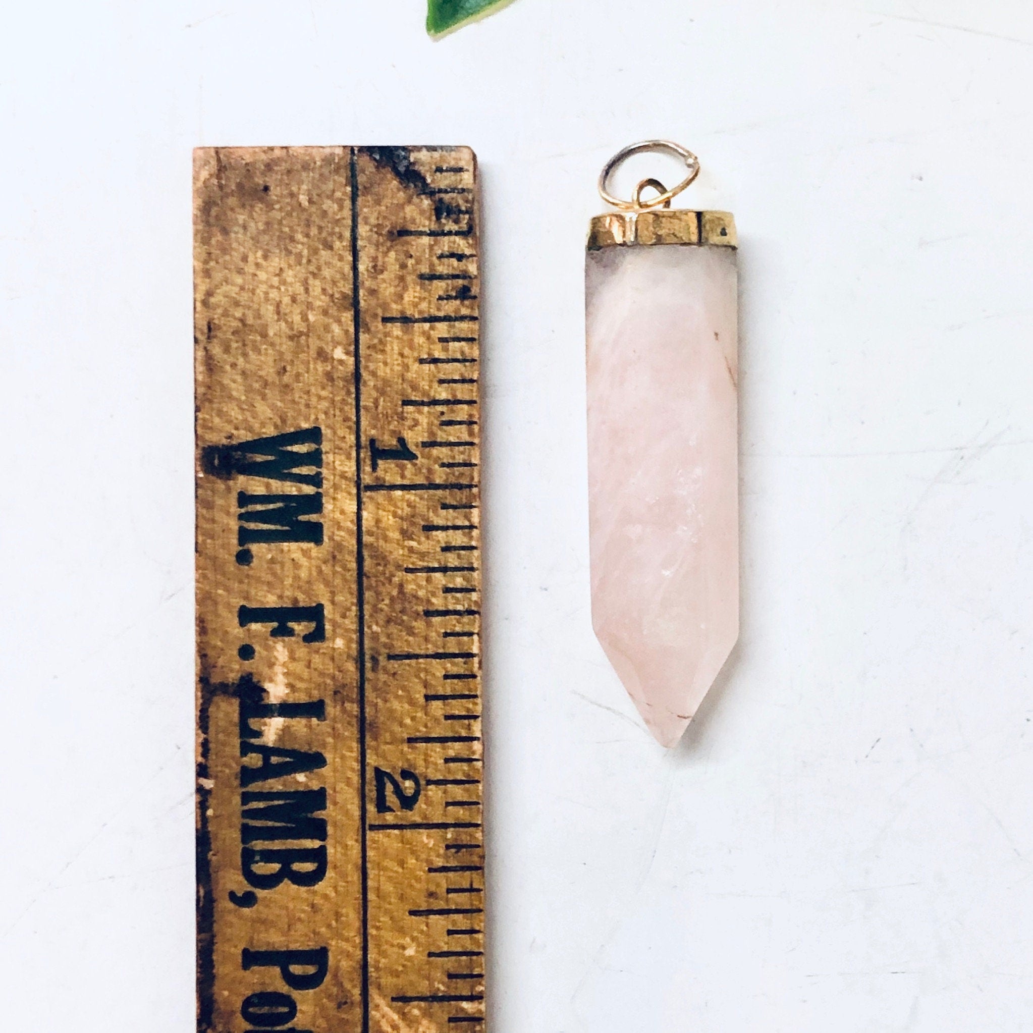 Quartz Pendant, Pink Quartz, Vintage Pendant, Pink Gemstone, Vintage Jewelry, Gold Jewelry, Vintage Necklace, Small Pendant, Quartz Jewelry
