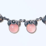 Niels Erik From Necklace, Denmark Necklace, NE From Jewelry, NE From Choker, Pink Necklace, Daisy Necklace, 1950s Jewelry, Vintage Jewelry,