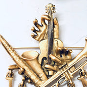 Vintage Brooch, Gold Toned Pin, Jammin Brooch, Musical Pin, Costume Jewelry, Statement Jewelry, Saxophone Pin, Unique Brooch, Rare Pin