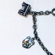 Vintage Bracelet, Charm Bracelet, Charm Jewelry, Silver Bracelet, Vintage Jewelry, Tinkerbell Bracelet, Wagon Charm, Religious Jewelry, 925