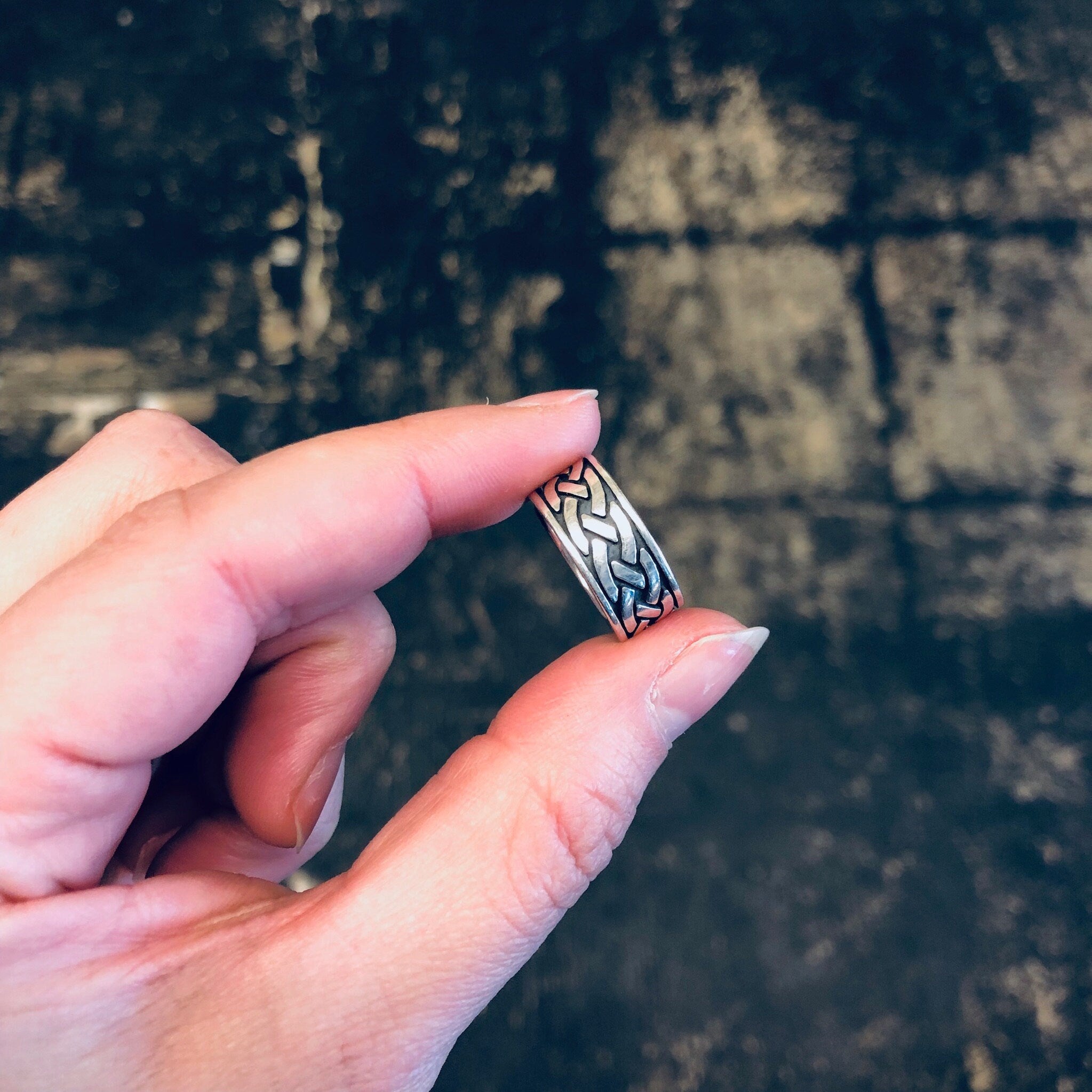Vintage Silver Ring, Tribal Design Ring, 925 Ring, Thick Band Ring, Vintage Jewelry, Simple Jewelry, Statement Piece, Braid Design Ring,