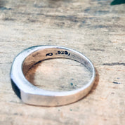 Vintage Silver Ring, Onyx Jewelry, Simple Ring, Band Ring, 925 Ring, Black and Silver, Geometric Jewelry, Vintage Jewelry, Everyday Jewelry