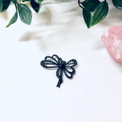 Vintage Silver Brooch, Bow Shaped Brooch, Vintage Pin, Vintage jewelry, Onyx Brooch, Marcasite Jewelry, Abstract Bow Design, Ribbon Pin, 925
