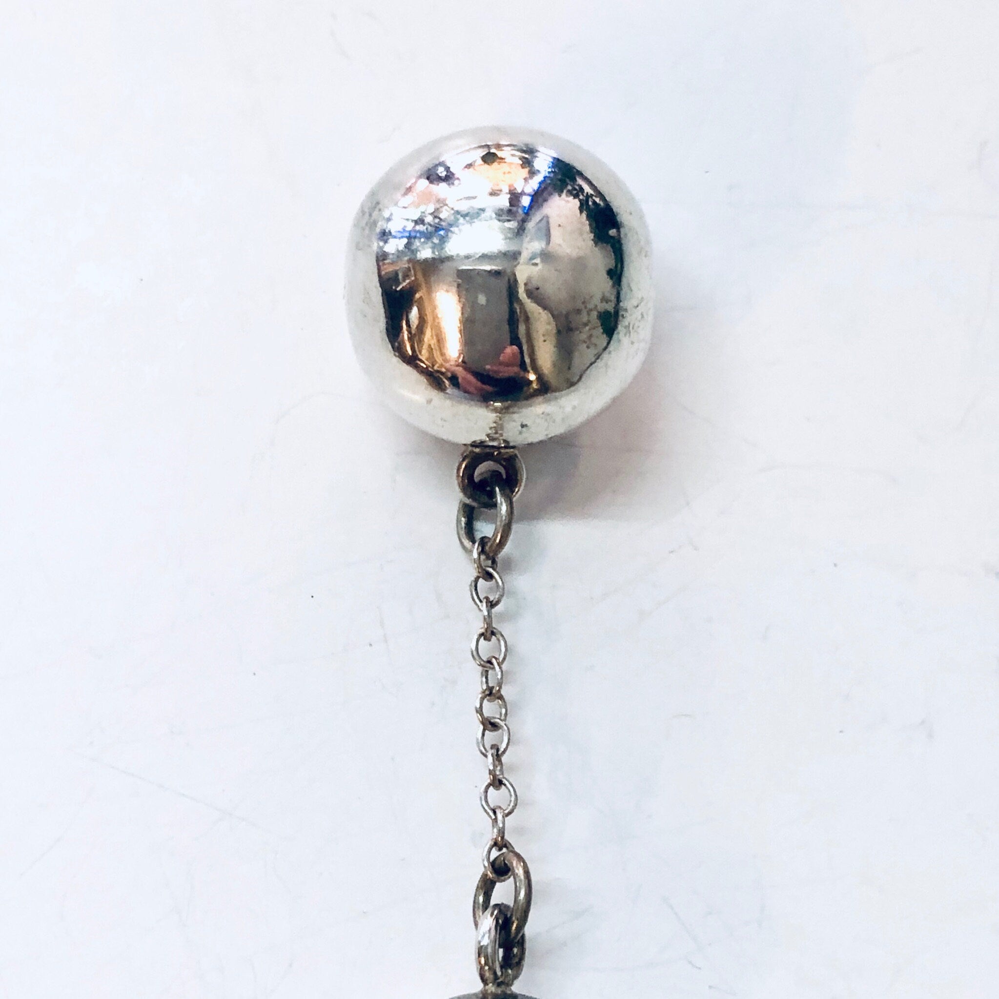 Vintage Necklace, Silver Necklace, Ball Necklace, Unique Jewelry, Statement Jewelry, Silver Chain, Ball and Chain, Thin Chain, 925 Necklace