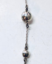 Vintage Necklace, Silver Necklace, Ball Necklace, Unique Jewelry, Statement Jewelry, Silver Chain, Ball and Chain, Thin Chain, 925 Necklace