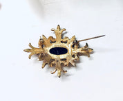 Vintage Brooch, Gold Toned Brooch, Black and Gold, Vintage Jewelry, Vintage Pin, Unique Jewelry, Statement Jewelry, Faux Pearl Pin, Black