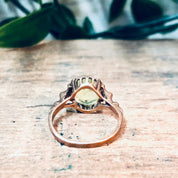Vintage Gold Ring, 10K Gold, 10 Karat Gold, Light Green Stone, Green and Gold, Vintage Jewelry, Engagement Ring, Ring for Wedding, Size 6