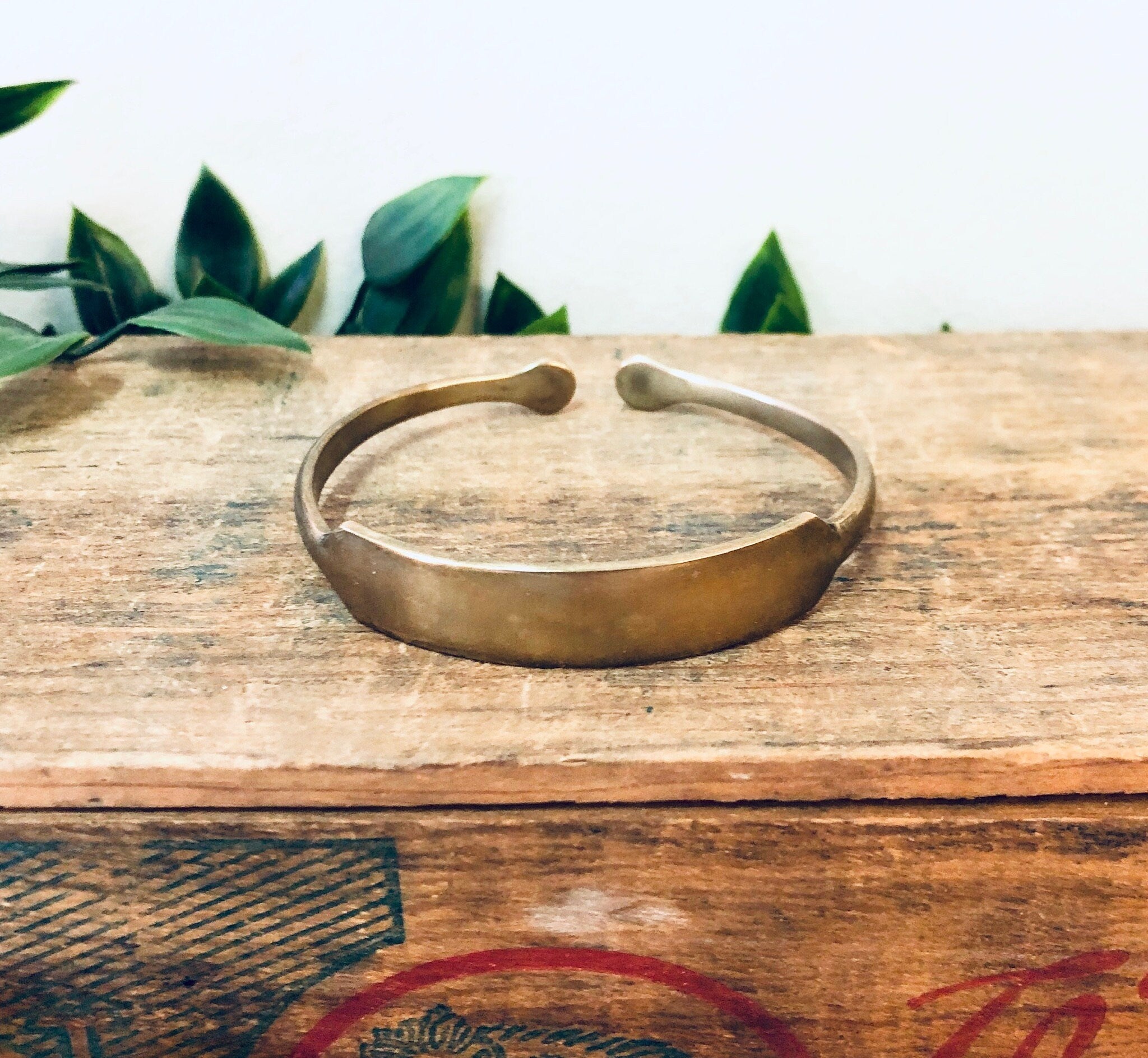 ID Bracelet, Vintage Bracelet, Golden Bronze, Brass Bracelet, Cuff Bracelet, Vintage Jewelry, Engraved Bracelet, Bronze Bracelet, Bangle