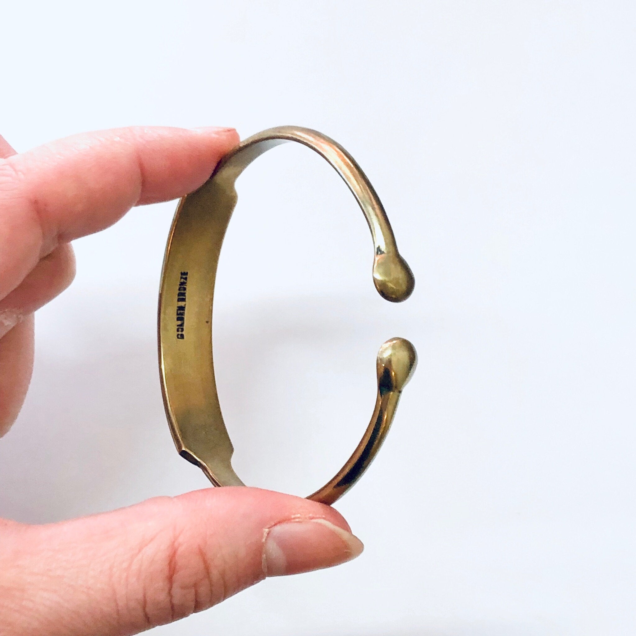 ID Bracelet, Vintage Bracelet, Golden Bronze, Brass Bracelet, Cuff Bracelet, Vintage Jewelry, Engraved Bracelet, Bronze Bracelet, Bangle