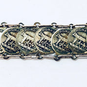 Vintage Coins, Coin Bracelet, SPQR Coins, Italy Rome Coins, Italian Souvenir, Souvenir Bracelet, Silver Coins, Coin Jewelry, Romulus, Remus