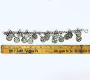 Vintage Coins, Coin Bracelet, SPQR Coins, Italy Rome Coins, Italian Souvenir, Souvenir Bracelet, Silver Coins, Coin Jewelry, Romulus, Remus