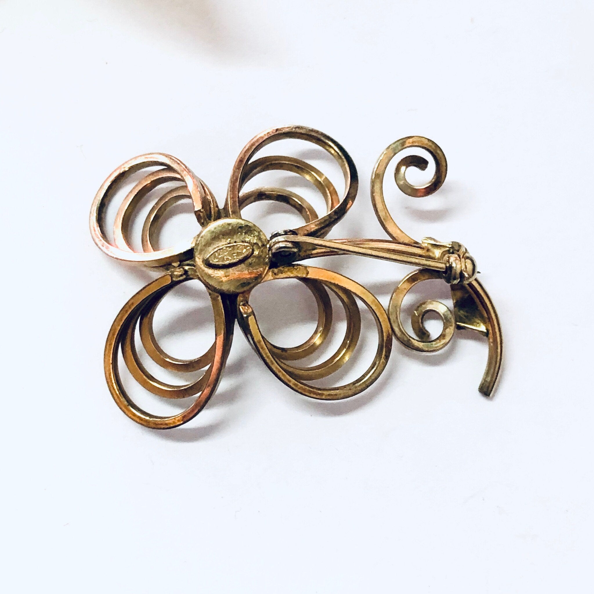 Vintage Brooch, Flower Brooch, Flower Jewelry, Vintage Pin, Gold Filled Pin, Vintage Jewelry, Pearl Pin, Costume Jewelry, Unique Brooch, Pin