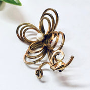 Vintage Brooch, Flower Brooch, Flower Jewelry, Vintage Pin, Gold Filled Pin, Vintage Jewelry, Pearl Pin, Costume Jewelry, Unique Brooch, Pin