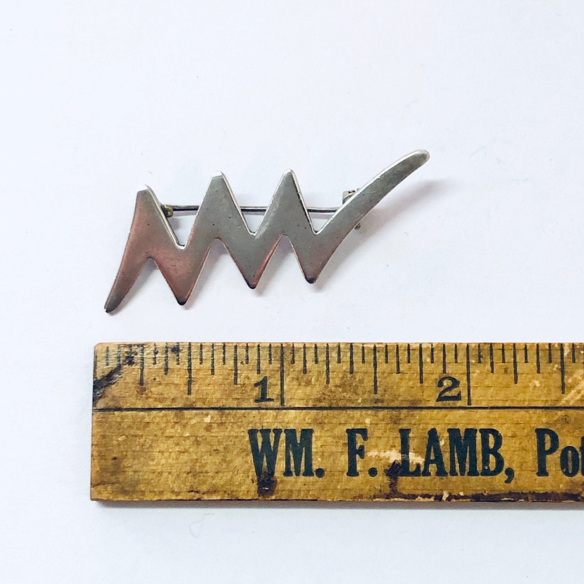 Vintage Brooch, Silver Brooch, Vintage Pin, Zig Zag Brooch, Vintage Jewelry, Lightning Design, Lightning Bolt, Unique Pin, 925 Brooch