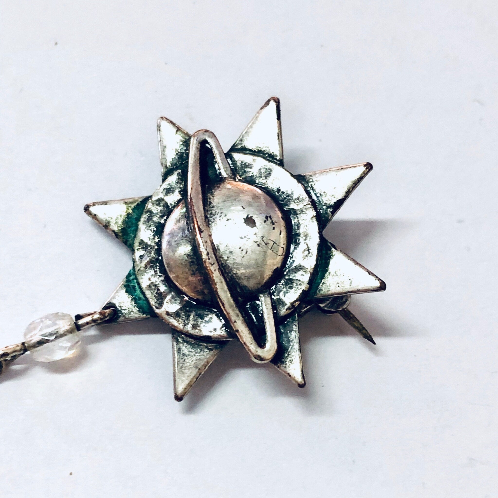 Vintage Brooch, Silver Pin, Saturn Brooch, Star Pin, Outer Space, Unique Jewelry, Planet Jewelry, Vintage Jewelry, Silver Brooch, 925 Brooch