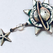 Vintage Brooch, Silver Pin, Saturn Brooch, Star Pin, Outer Space, Unique Jewelry, Planet Jewelry, Vintage Jewelry, Silver Brooch, 925 Brooch