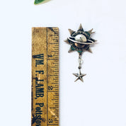 Vintage Brooch, Silver Pin, Saturn Brooch, Star Pin, Outer Space, Unique Jewelry, Planet Jewelry, Vintage Jewelry, Silver Brooch, 925 Brooch