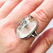 Vintage Ring, Silver Ring, Unique Jewelry, Statement Ring, Cocktail Ring, Gold Fleck Ring, Clear Ring, Bubble Ring, Vintage Jewelry, 925