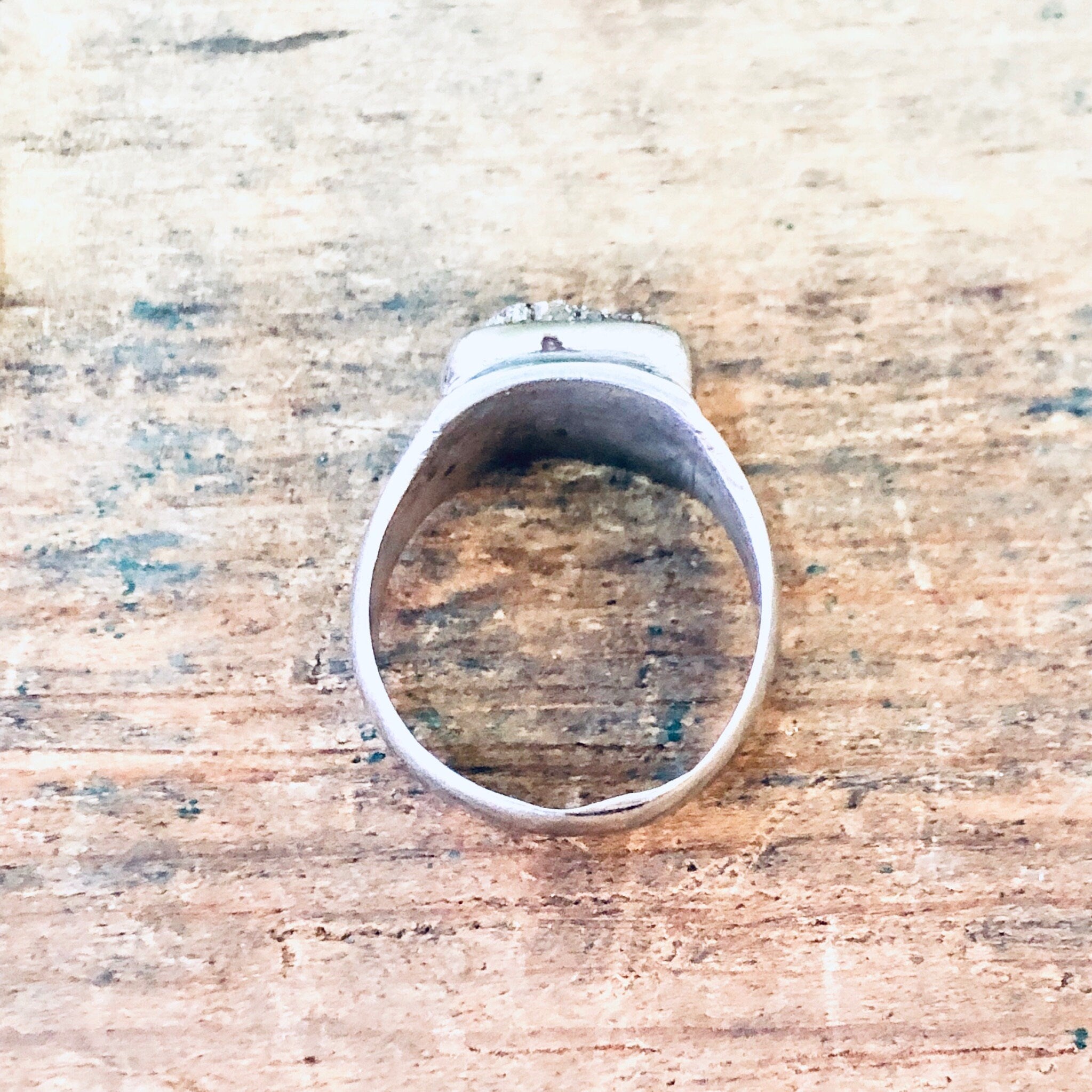 Vintage Ring, Silver Ring, Cocktail Ring, Quartz Ring, Raw Quartz, Unique Jewelry, Vintage Jewelry, Rare Ring, 925 Ring, Fools Gold, Square