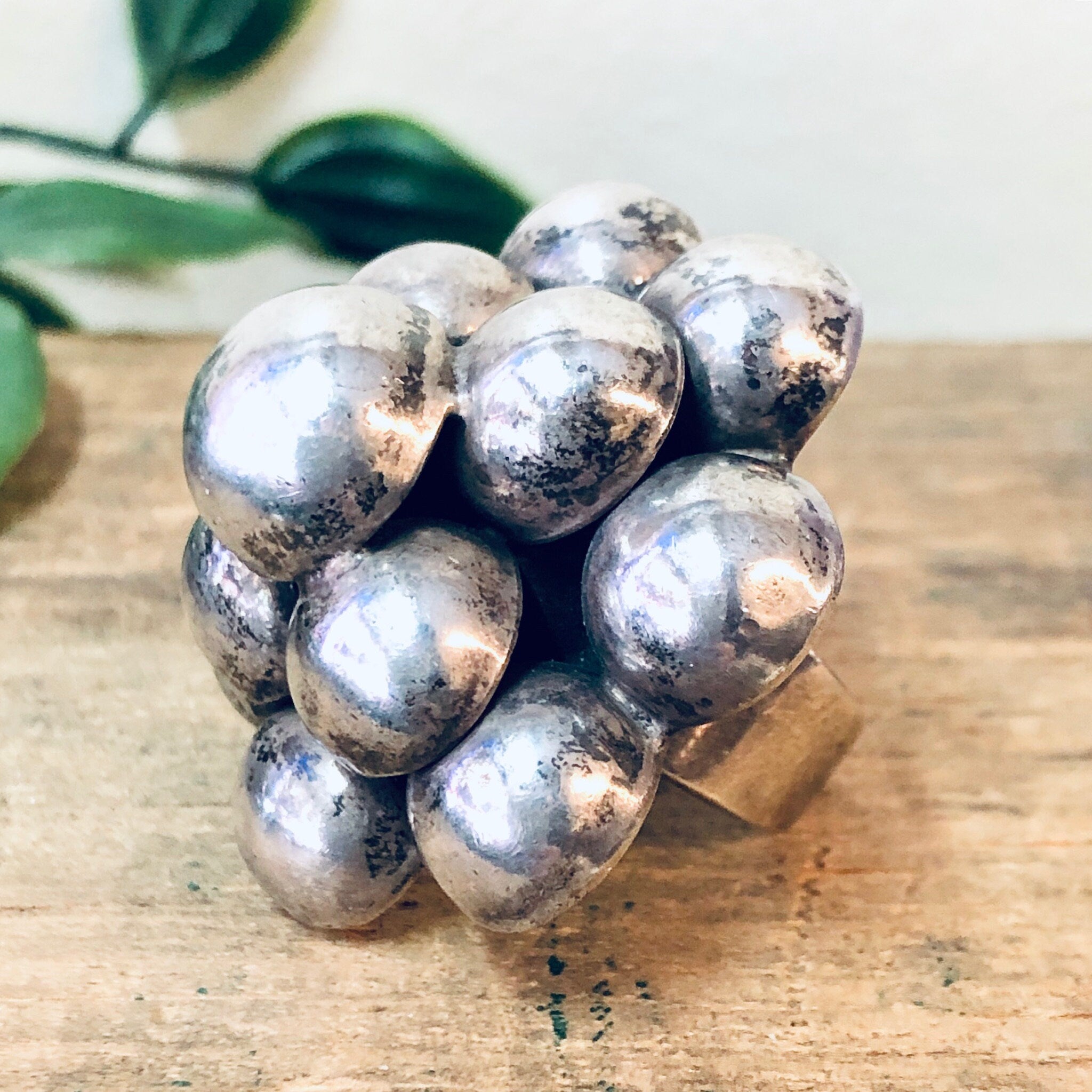 Vintage Silver Ring, Statement Ring, Large Ring, Adjustable Ring, Vintage Jewelry, Ball Ring, Cocktail Ring, 925 Ring, Mexican Silver
