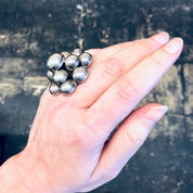 Vintage Silver Ring, Statement Ring, Large Ring, Adjustable Ring, Vintage Jewelry, Ball Ring, Cocktail Ring, 925 Ring, Mexican Silver